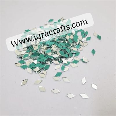 750 Pcs Mini Glass Dimond Shape Mirror Beads For Art And Craft Used In Embroidery size (8x5 mm)