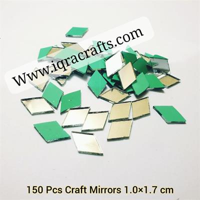 150 Pcs Glass Diamond Shape Mirror Beads For Art And Craft And Also Used In Embroidery