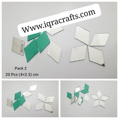 Embroidery Mini Craft Mirrors, Dimond Shape, Mirror Mosaic