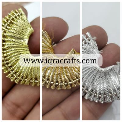 6 Pcs BIg Decoration & Cloth Design Making Gota Flowers Beautiful Crafts Roses 3.5 cm