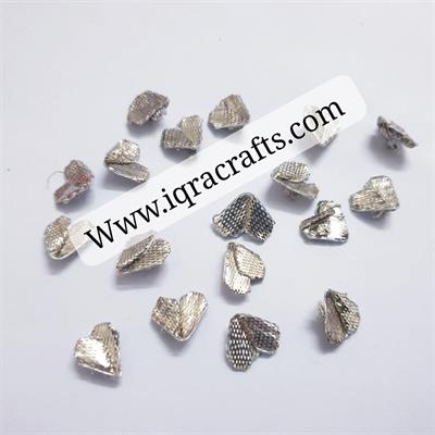 50 Pcs Decorama Gota Patti Flowers for Decoration & Craft Making Appliques Patches Silver