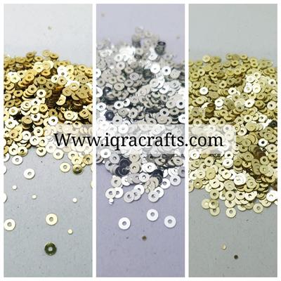 1 Tola, 3mm Disc Sitaray in Silver & Gold & Dull Gold 