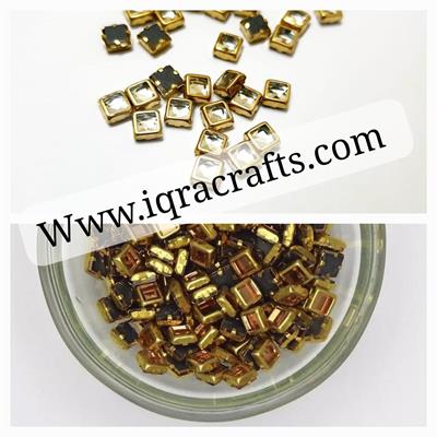 50 Pcs Silver Square Kundan Stone (5x5mm)