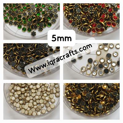 1 tola 5mm Real Kundan 6MM Beads DIY Sewing Jewelry Decoration, Round Shape 4mm