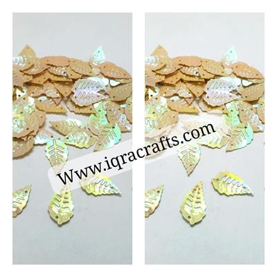 100 Pcs leaf Shape Sitaray In Skin Color , Beautiful Design Loose Sequins Craft Supplies 1.8 cm