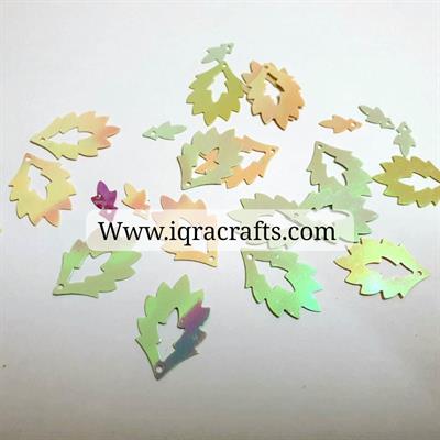 50 Pcs Leaf Multicolor, Beautiful Design, Loose Sequins Craft Supplies 25 mm
