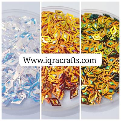 1 Tola Rhombus Sitaray Multicolor, Beautiful Design, Loose Sequins Craft Supplies 10mm