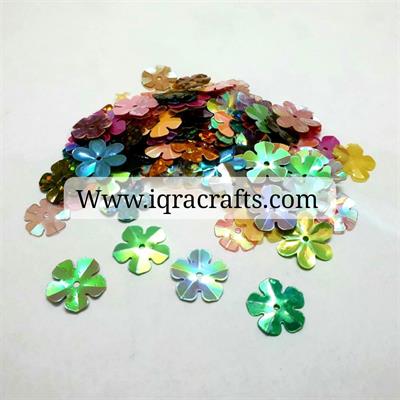 200 Pcs Flower Shape Sitaray In Dark Colors , Beautiful Design Loose Sequins Craft Supplies 1.5 cm