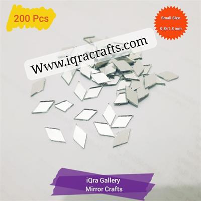 200 Pcs Glass Diamond Shape Mirror Beads For Art And Craft And Also Used In Embroidery (01.4x0.8 centimeters)