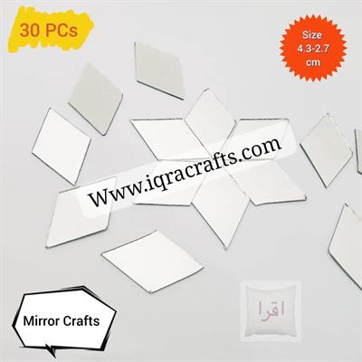 Embroidery Glass Diamond Shape Mirrors For Art And Craft 30 Pcs