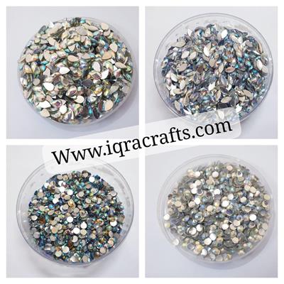 400 Pcs (100 Pcs Each) Shiny Crystal & Stone Resin beads DIY Sewing Craft Sets