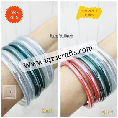 Pack of 6, Traditions & Crystal Kada (kara) for Women & Girls 