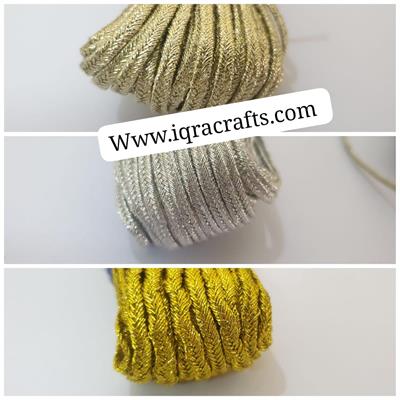 10 Yard Flat Metallic Soutache Braided CordFor Decoration & Clothing 3mm