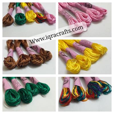 5 Pc Silk Cross Stitch thread Embroidery Floss Sewing Skeins Craft DIY