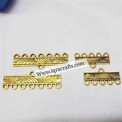 Pack of 6 pcs beads spacers necklace pendants bails connector (7 ,5 holes ) 