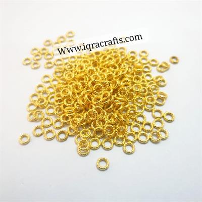 150 Pcs Plastic Tiny Rings 5mm Beads Golden Colors
