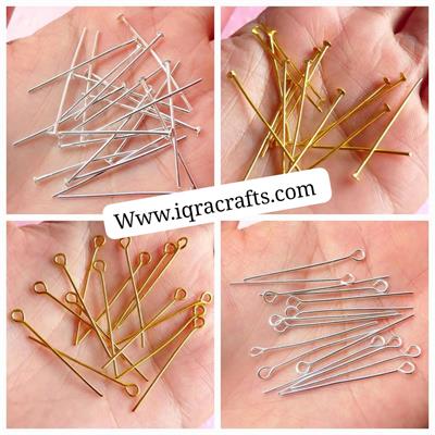 10 Grams  Gold, Silver Color Eye  pins, Head Pins Findings For DIY Jewelry Making Jewelry Accessories