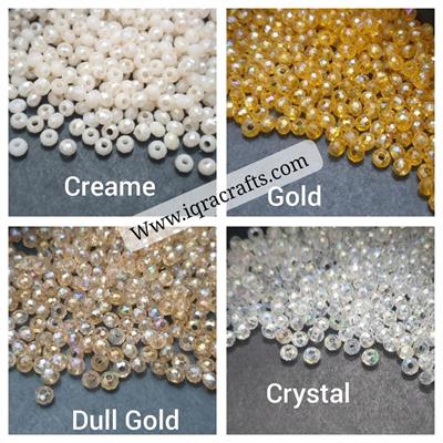 4 mm Faceted Rondell Crystal Beads 100 plus pcs Plastic