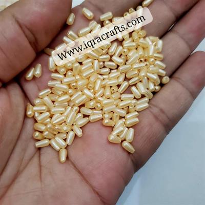 10 gm Torpedo Beads Craft Sets DIY Findins (5x3mm) Light Yellow Color rice