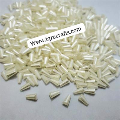 100 Pcs Teardrop Beads Sewing Crafts 8mm off white Colors