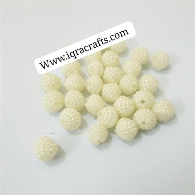 20 Pcs Off White Berry Beads, 2021 Design 12mm Size