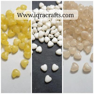 10 gm Pack Of 1 Beads solid heart In Various Colors Craft Sets DIY Findings hole 1 mm