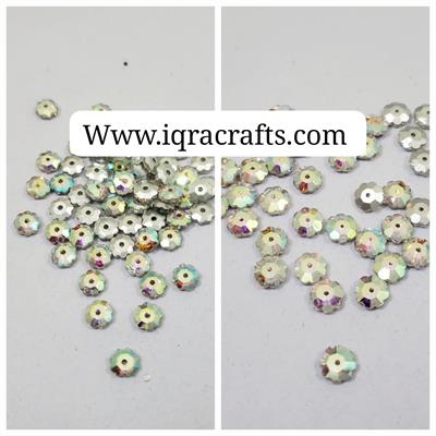 1 Pack Faceeted Beads Flower Multicolor Beautiful Design, Beads Craft Supplies , 6mm/8mm