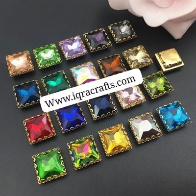 5 Pcs ,12mm Crystal Faceted Square Beads, Used For Decoration, Clothing, crafts DIY