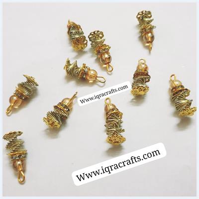 10 Pcs White Hanging Decorative Latkan (2.2cm)