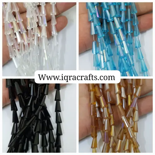 1 String Cone Shape Beads Sewing Crafts In Various Colors Size (6x12 mm)