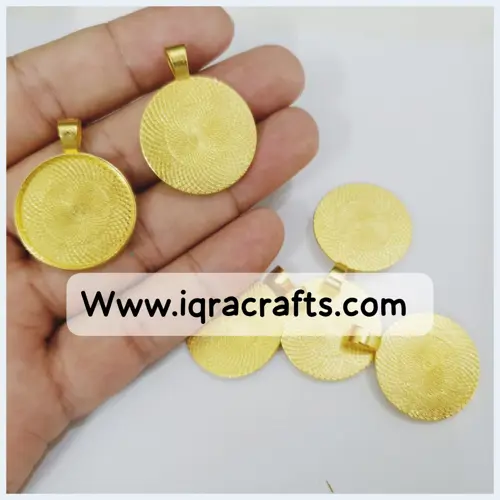 2 Pcs Base 30mm Round Cameo Pendant Trays Diy Crbezel For Necklace Making