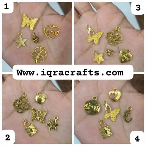 1 Pack Gold Metal Charms Pendants for DIY Craft Jewelry Making