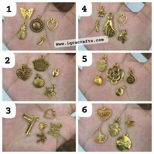 1 Psck Gold Metal Charms Pendants for DIY Craft Jewelry Making