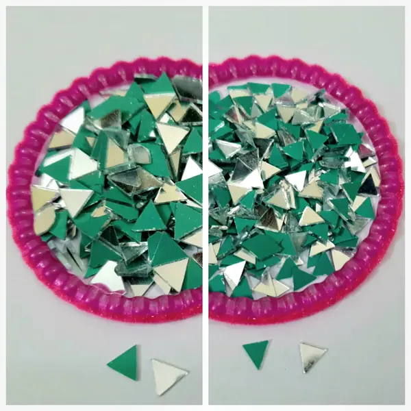 200 Pcs DIY Small Craft Mirrors Triangle, Shape for Crafts Projects, Decoration 10mm/13mm