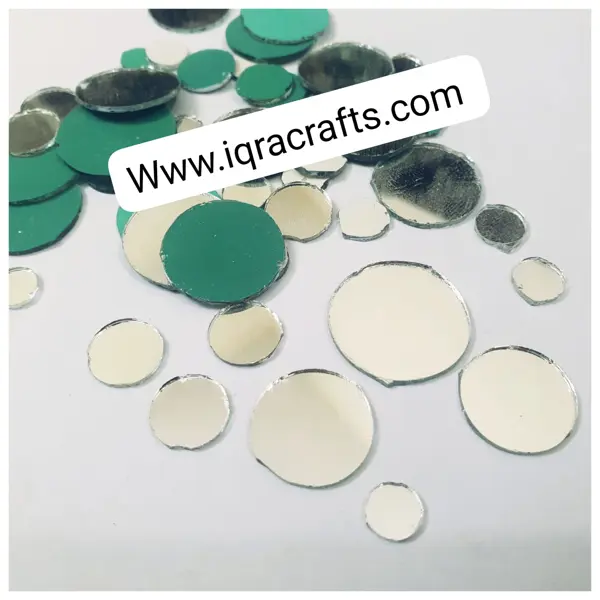 40 gm Mixed Sizes Round Shape Mirror Craft And Also Used In Embroidery
