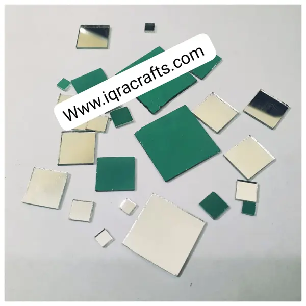 40 gm Mixed Sizes Square Shape Mirror Craft And Also Used In Embroidery