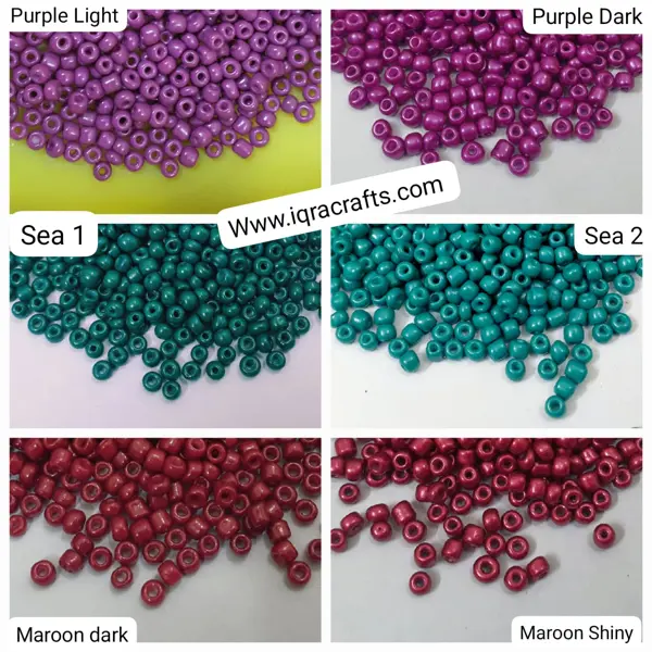 Pack of 6 (Tola each) Mat Glass Round Beads, Various Colors, Pony Bead Jewelry, DIY Craftsmanship