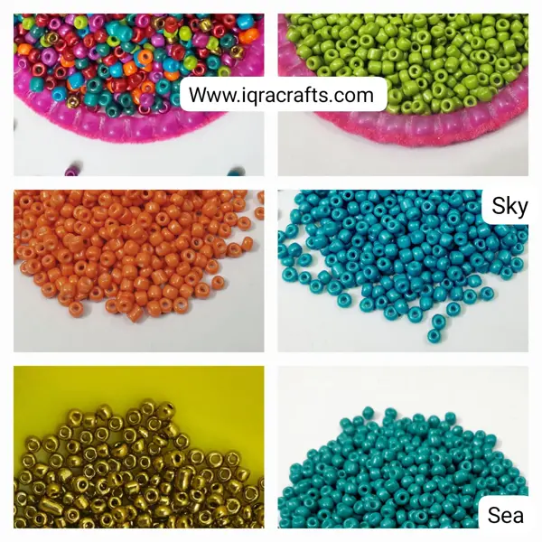 Pack of 6 (Tola each) Mat Glass Round Beads, Various Colors, Pony Bead Jewelry, DIY Craftsmanship