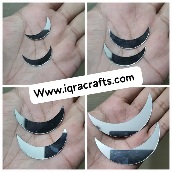 6 Pcs Craft Mirrors Moon, Shape for Crafts Projects, Decoration In various Shapes 1-3 inch sizes
