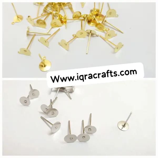24 Pcs Stud, Flat Earrings Jewelry Making Findings Accessories