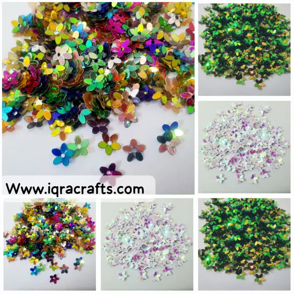 10 Gm Flower Shape, Loose Sequins in Telenor Shape in Various Colors