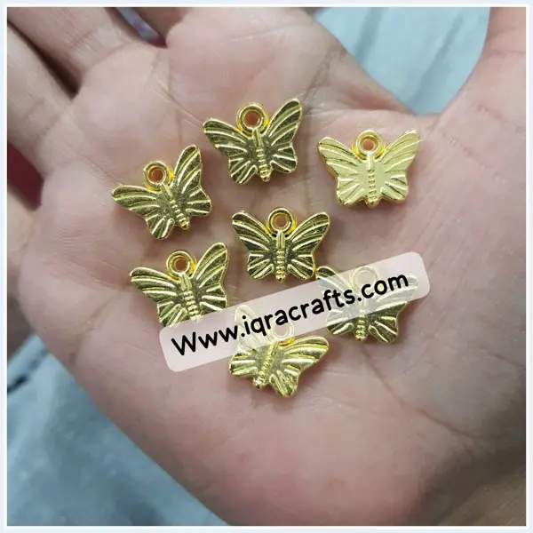 20 Pcs Butterfly Charms Acrylic Beads Making Crafts DIY With Hole 16mm