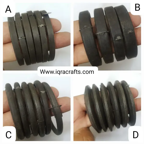 1 Pack (2.0/2.25/2.50) inch Black Plastic Bases Bangles