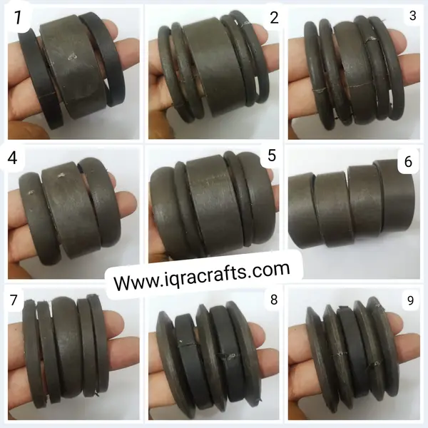 1 Pack (2.0/2.25/2.50) inch Black Plastic Bases Bangles