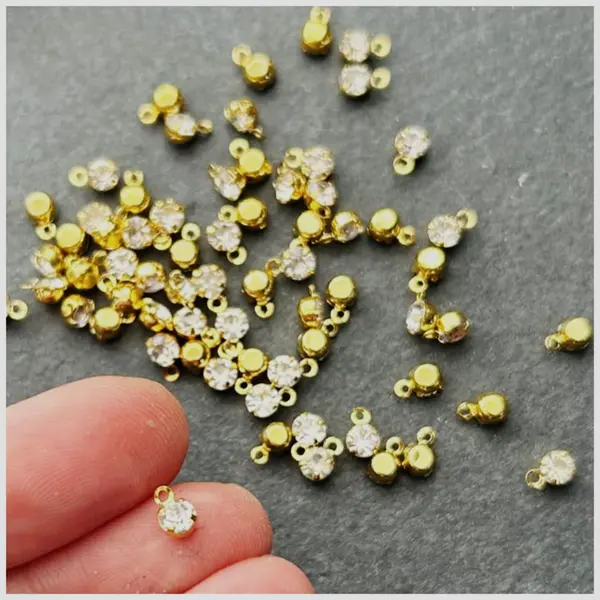 12 Pcs Crystal Acrylic Sew On Rhinestones Beads Small dangling, 4mm