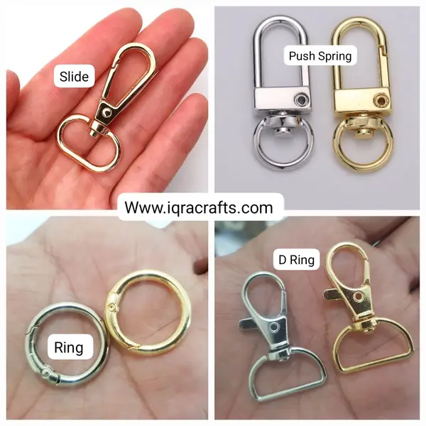 1 Pair Silver/Gold Round Key Ring Llaveros Clasp Used in Jewelery 