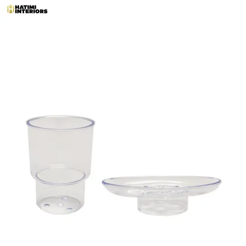 PLASTIC SOAP DISH & BRUSH HOLDER COMBO PACK