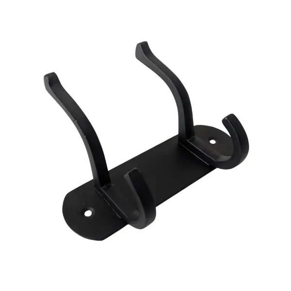 BLACK 2 HOOK DOUBLE CLOTH HANGER