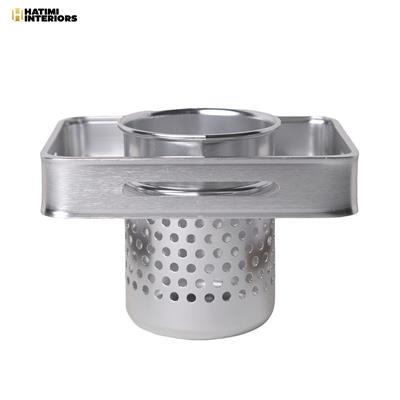 SILVER ALUMINUM BRUSH HOLDER