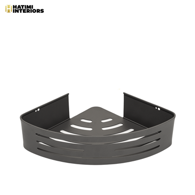 GREY ALUMINUM CORNER BATHROOM SHELF